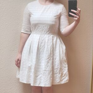 GAP Eyelet-Stripe Fit & Flare Dress